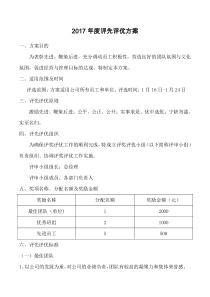 2017年度评先评优方案