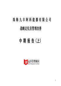 远卓-珠海九丰阿科能源有限公司-战略定位及管理改善中期报告