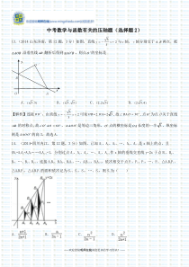 中考数学与函数有关的压轴题(选择题2)