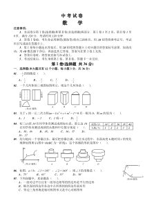 中考数学试卷精选合辑60之55-中考试题(Word版无答案)-数学