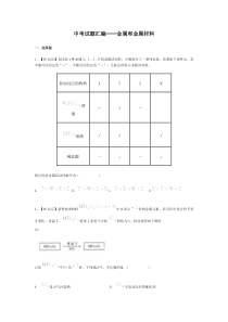 中考试题汇编──金属和金属材料