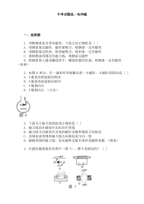 中考试题选—电和磁