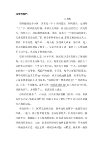 中考语文阅读带答案母爱的颜色