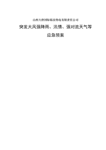 临汾热电公司突发大风强降雨汛情强对流天气等应急预案(讨论稿)_