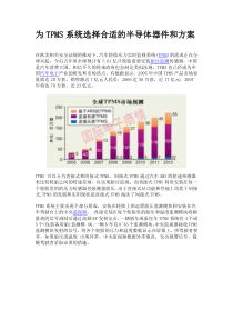 为TPMS系统选择合适的半导体器件和方案