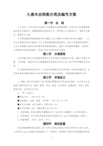 久鼎木业档案分类及编号方案