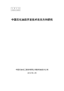 中国石化油田开发技术攻关方向研究-验收文字201004