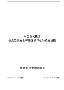 中国石化集团信息系统安全等级保护评估和检查细则