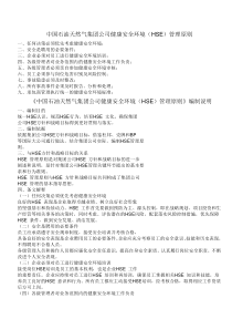 中国石油天然气集团公司健康安全环境(HSE)管理原则