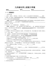 九年级化学上册复习学案