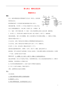 九年级化学上册第七单元《燃料及其应用》复习提纲新人教版