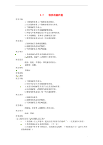 九年级化学下册7.2物质溶解的量精品教案2粤教版