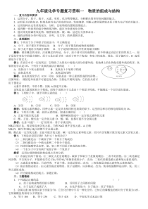 九年级化学专题复习资料一物质的组成与结构