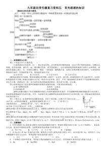 九年级化学专题复习资料五有关溶液的知识