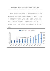 中国老龄产业背景数据和机构养老商业模式浅析