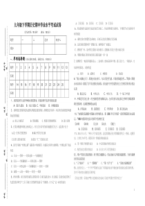 九年级历史下学期期中考试题