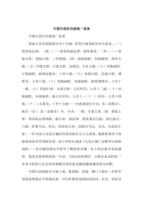 中国行政官员级别一览表