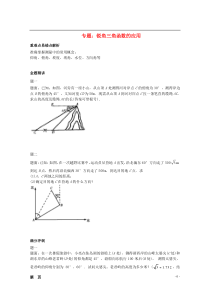 九年级数学下册锐角三角函数的应用专题讲解新人教版