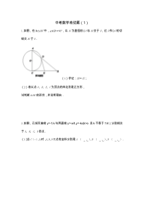 九年级数学中考培优题