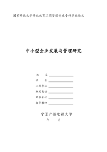 中小企业发展与管理研究