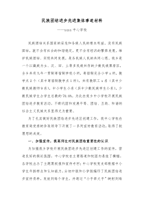 中心学校民族团结先进集体材料