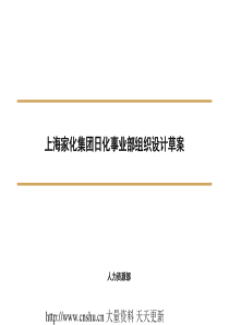 上海家化集团日化事业部组织设计--wongy