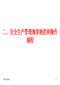 二安全生产管理规章制度和操作规程