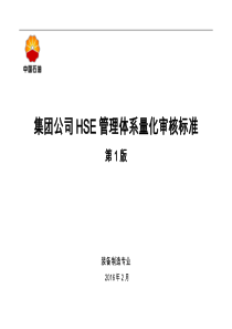 中油集团公司HSE管理体系量化审核标准(装备制造专业第1版)