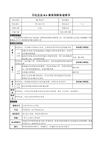 日化企业ka商务岗职务说明书