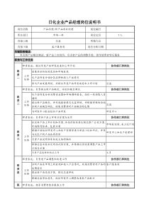 日化企业产品经理岗位说明书