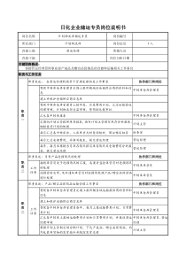 日化企业储运专员岗位说明书