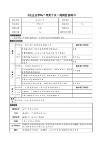 日化企业市场二部美工设计岗岗位说明书