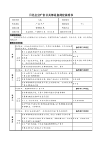 日化企业广告公关部总监岗位说明书