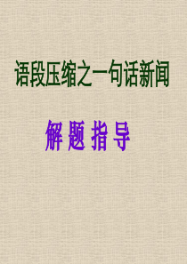 中考语文复习课件语段压缩之一句话新闻.