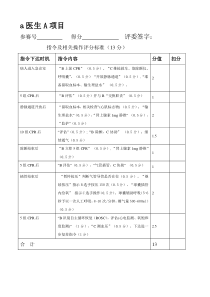 三人组心肺复苏急救技能操作评分表