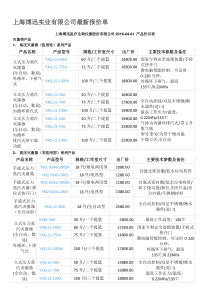 上海博迅实业有限公司2106年价目表