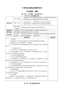 上海科技教育六年级综合实践教案(上册)