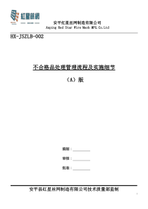 不合格品处理管理流程及实施细节