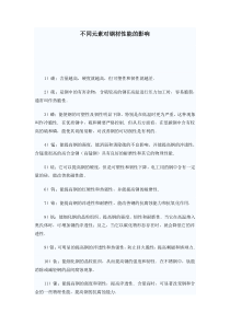 不同元素对钢材性能的影响