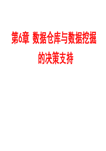 研究生第六章数据仓库与数据挖掘的决策支持