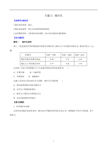 专题21城市化(原卷版)