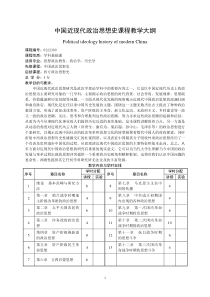 中国近现代政治思想史课程教学大纲