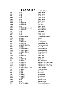 HASCO模具配件中英文对照表