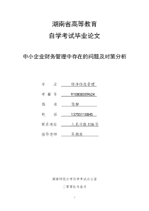 中小企业财务管理中存在的问题及对策分析