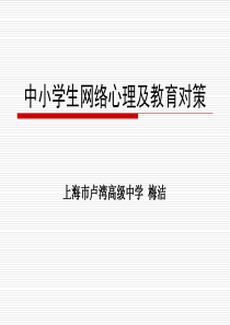 中小学生网络心理及教育对策