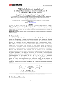 PdX2CuX2催化2-乙炔基苯胺衍生物环化反应：选择性合成2-取代-3-卤代