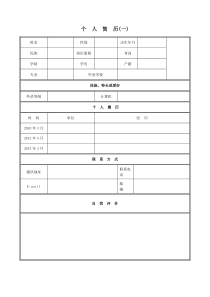 个人简历范文借鉴