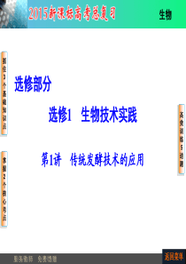 XXXX届高三生物一轮教师备课全书配套课件：生物技术实践