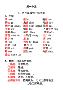 七年级下册课文生字词归纳(12)