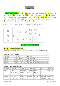 七年级历史上册和下册-全部内容表格记忆